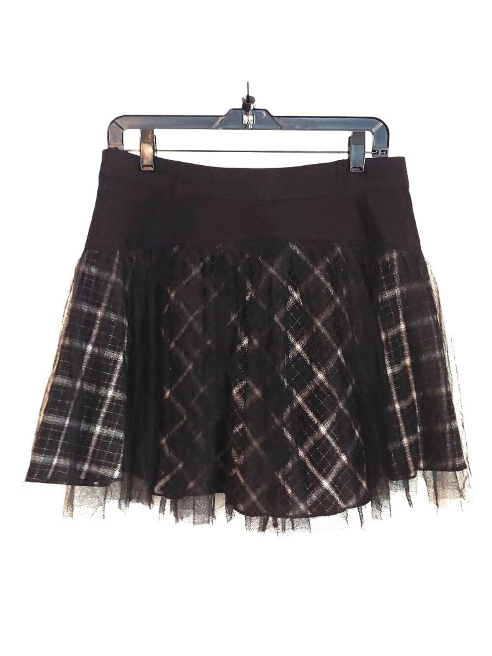 Punk Rave Plaid Tulle Mini Skirt Goth Gothic Punk Lolita Dark Academia